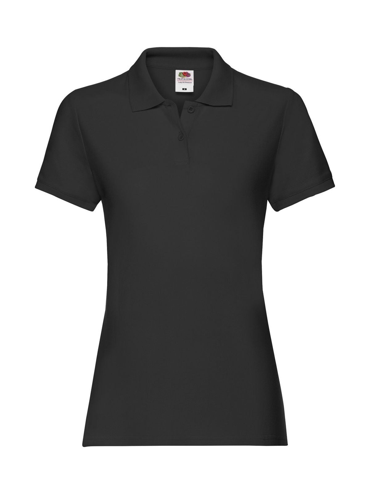 Premium Polo Damen Poloshirt – Fruit of the Loom – Farbe Schwarz – individuell veredelbar