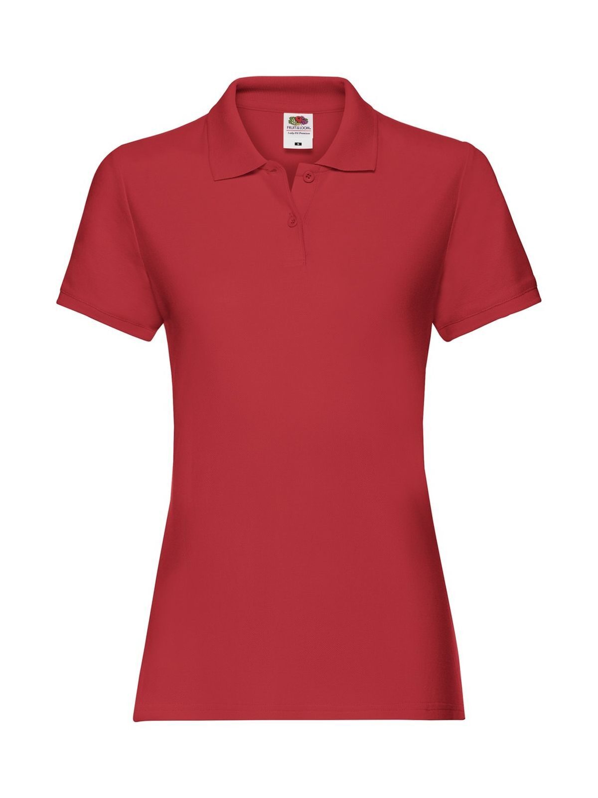 Premium Polo Damen Poloshirt – Fruit of the Loom – Farbe Rot – individuell veredelbar