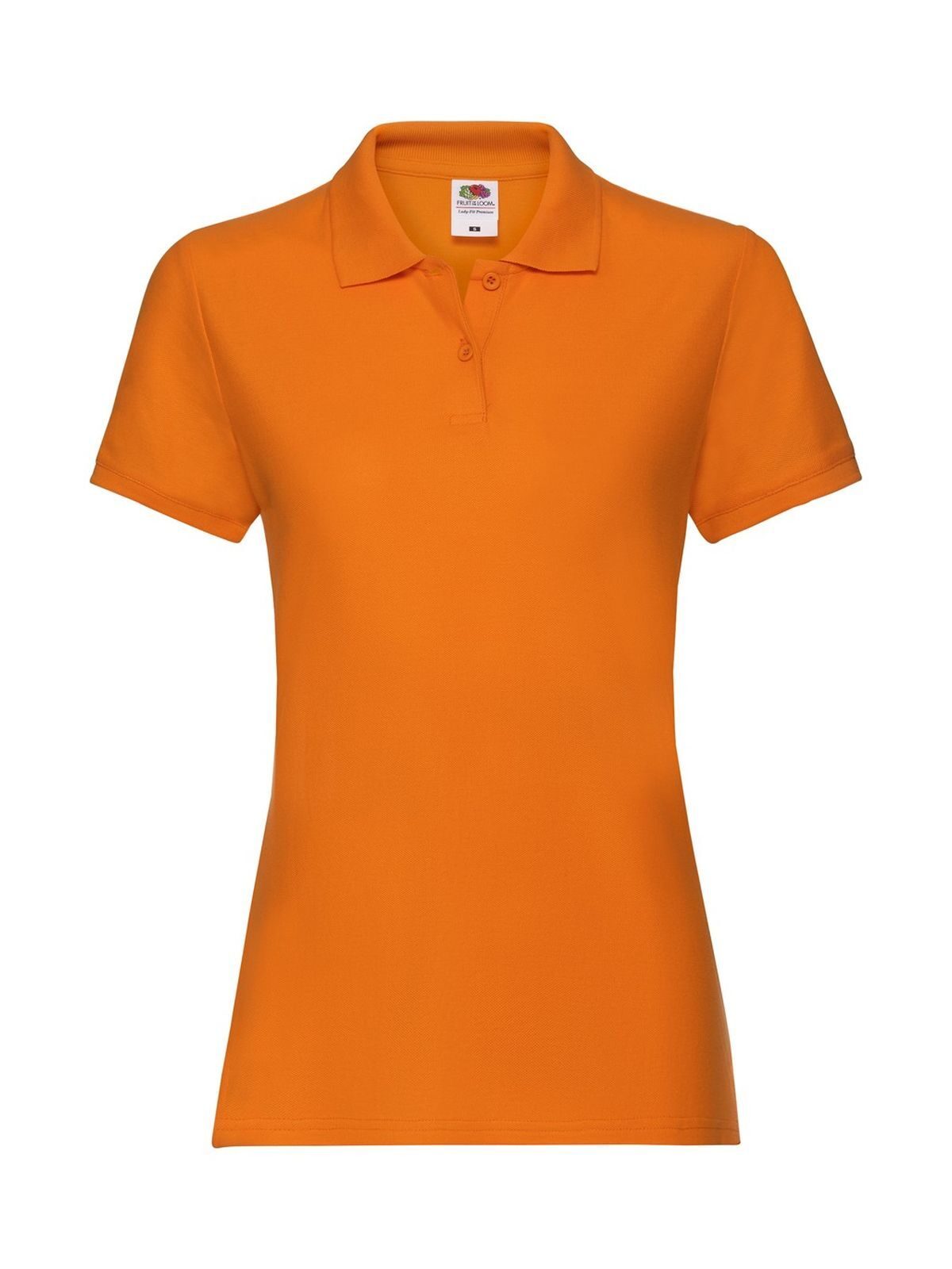 Premium Polo Damen Poloshirt – Fruit of the Loom – Farbe Orange – individuell veredelbar