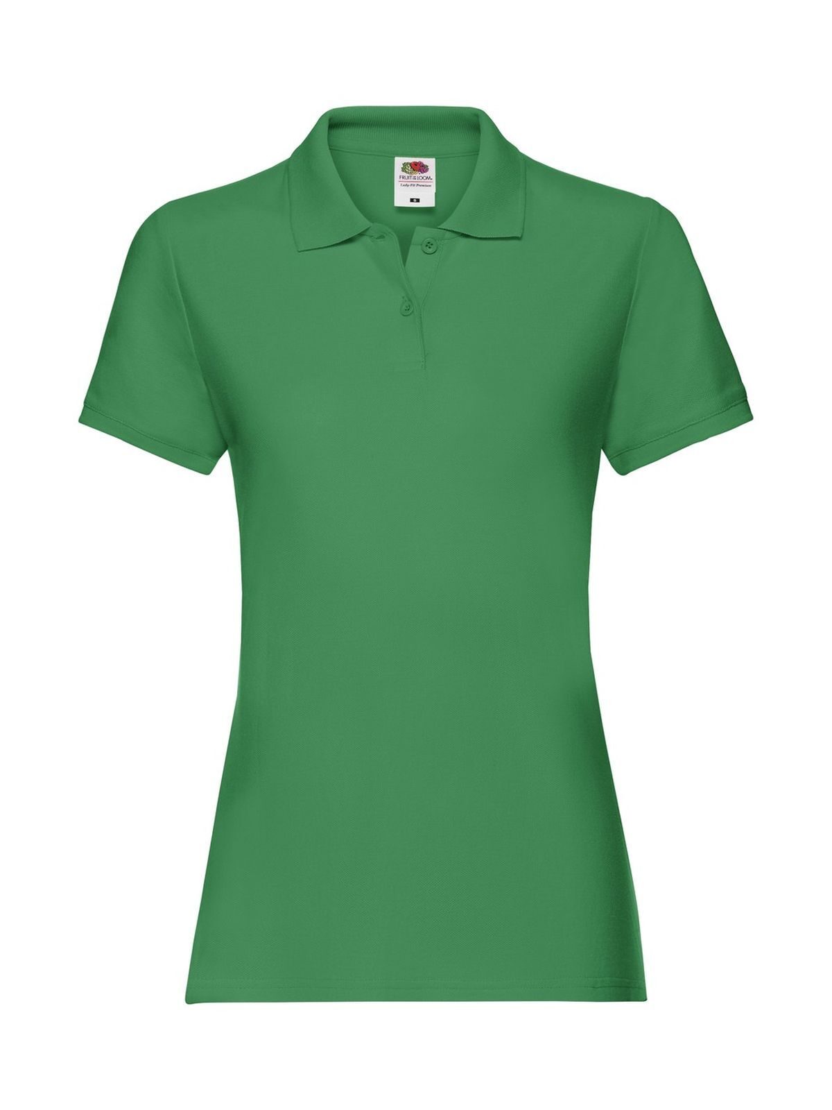 Premium Polo Damen Poloshirt – Fruit of the Loom – Farbe Kellygrün – individuell veredelbar