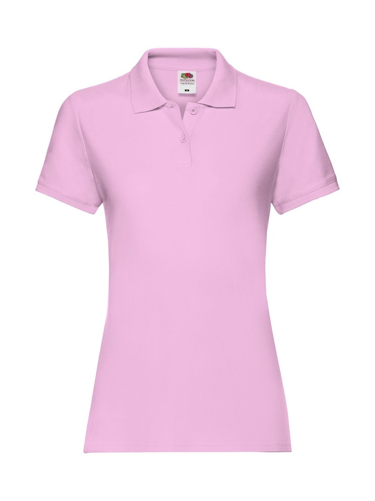 Premium Polo Damen Poloshirt – Fruit of the Loom – Farbe light pink – individuell veredelbar
