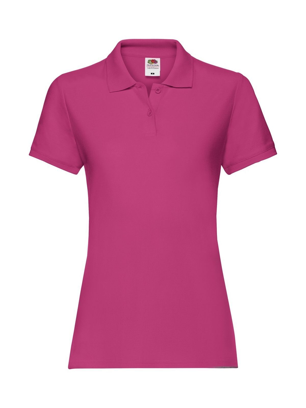 Premium Polo Damen Poloshirt – Fruit of the Loom – Farbe Fuchsia – individuell veredelbar