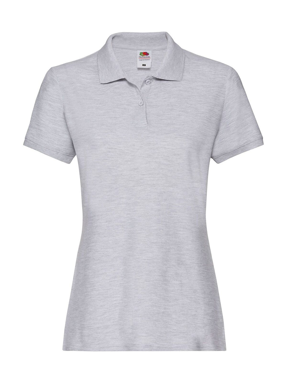 Premium Polo Damen Poloshirt – Fruit of the Loom – Farbe athletic heather – individuell veredelbar