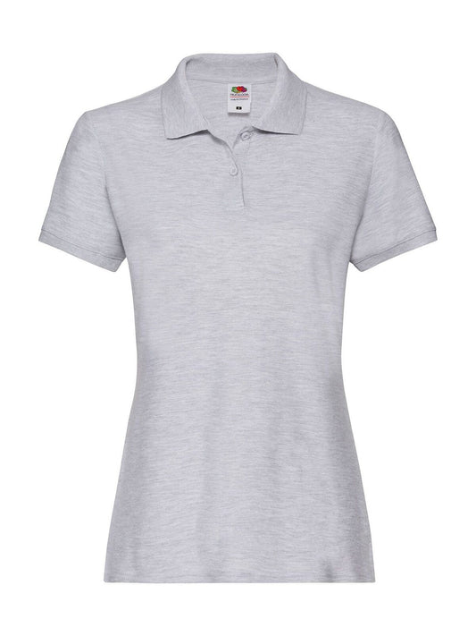 Premium Polo Damen Poloshirt – Fruit of the Loom – Farbe athletic heather – individuell veredelbar