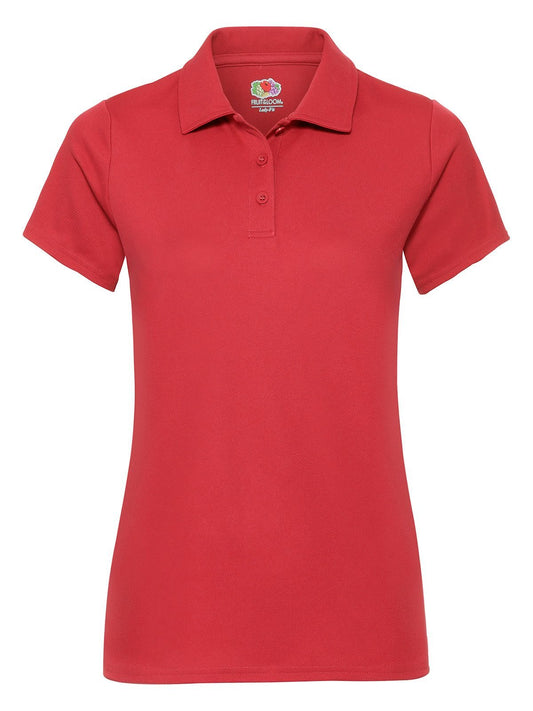 Performance Polo Damen Poloshirt – Fruit of the Loom – Farbe Rot – individuell veredelbar