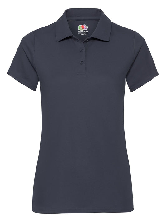Performance Polo Damen Poloshirt – Fruit of the Loom – Farbe deep navy – individuell veredelbar