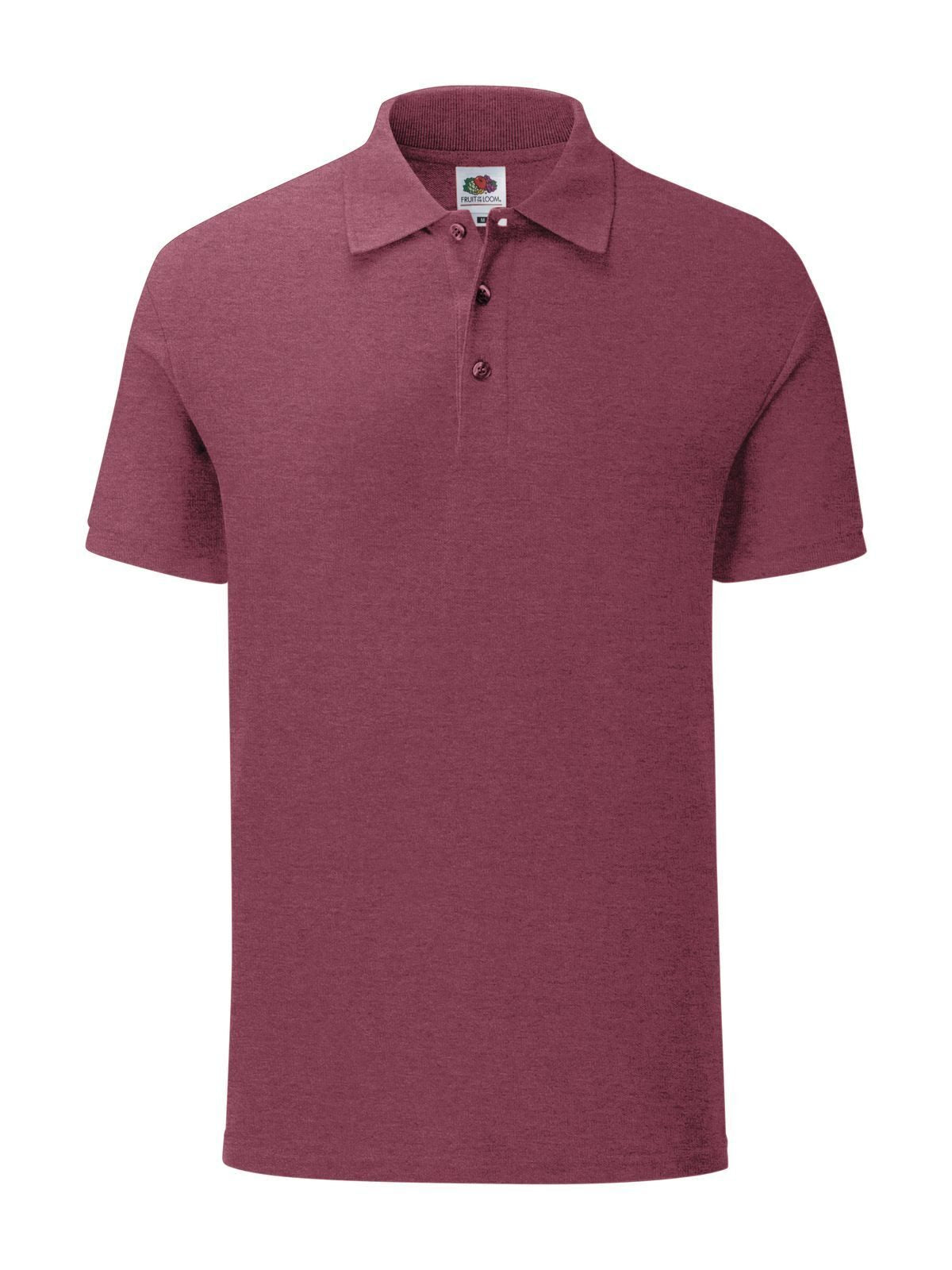 Iconic Polo Poloshirt – Fruit of the Loom – Farbe heather burgundy – individuell veredelbar