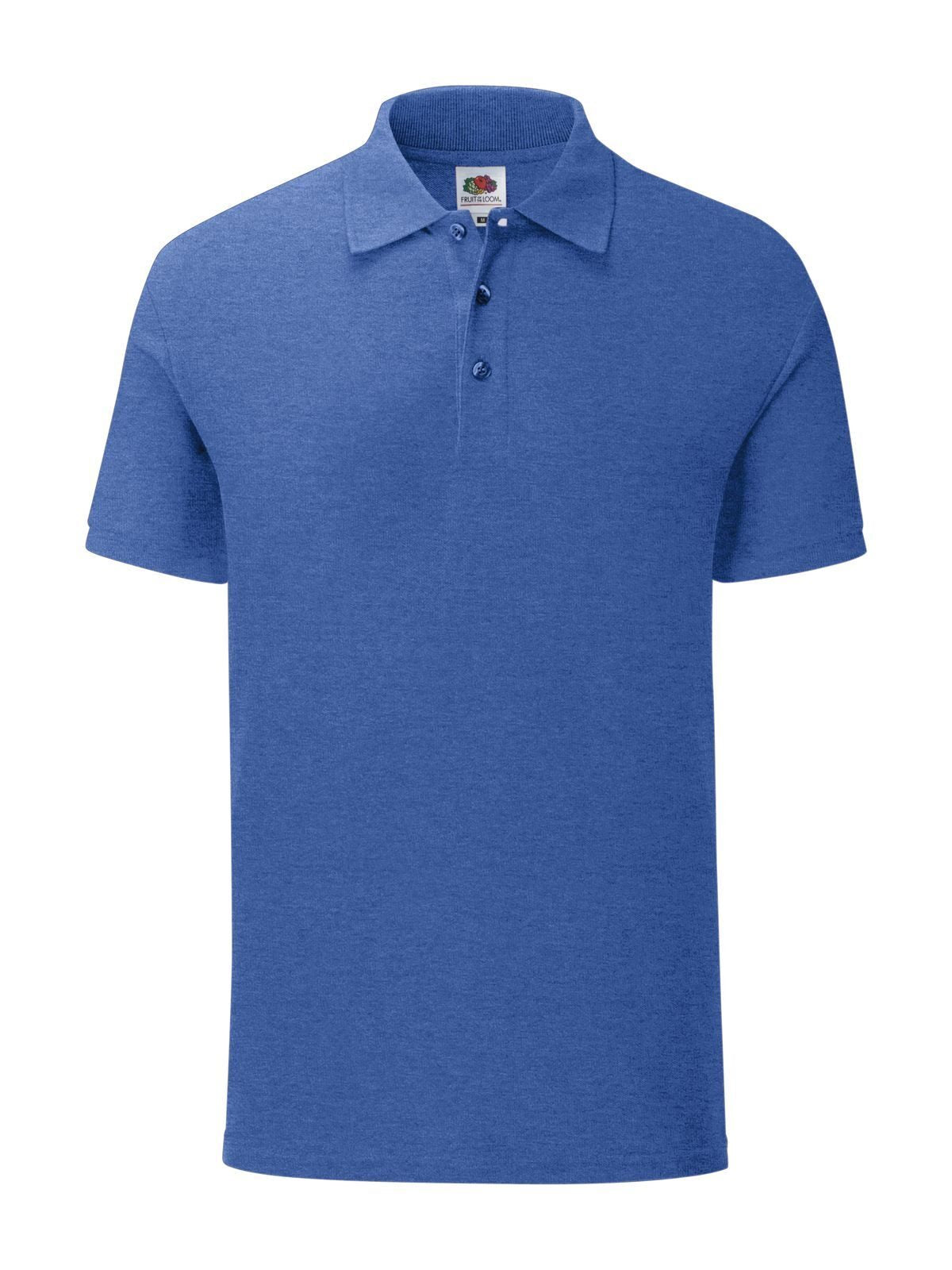 Iconic Polo Poloshirt – Fruit of the Loom – Farbe retro heather royal – individuell veredelbar