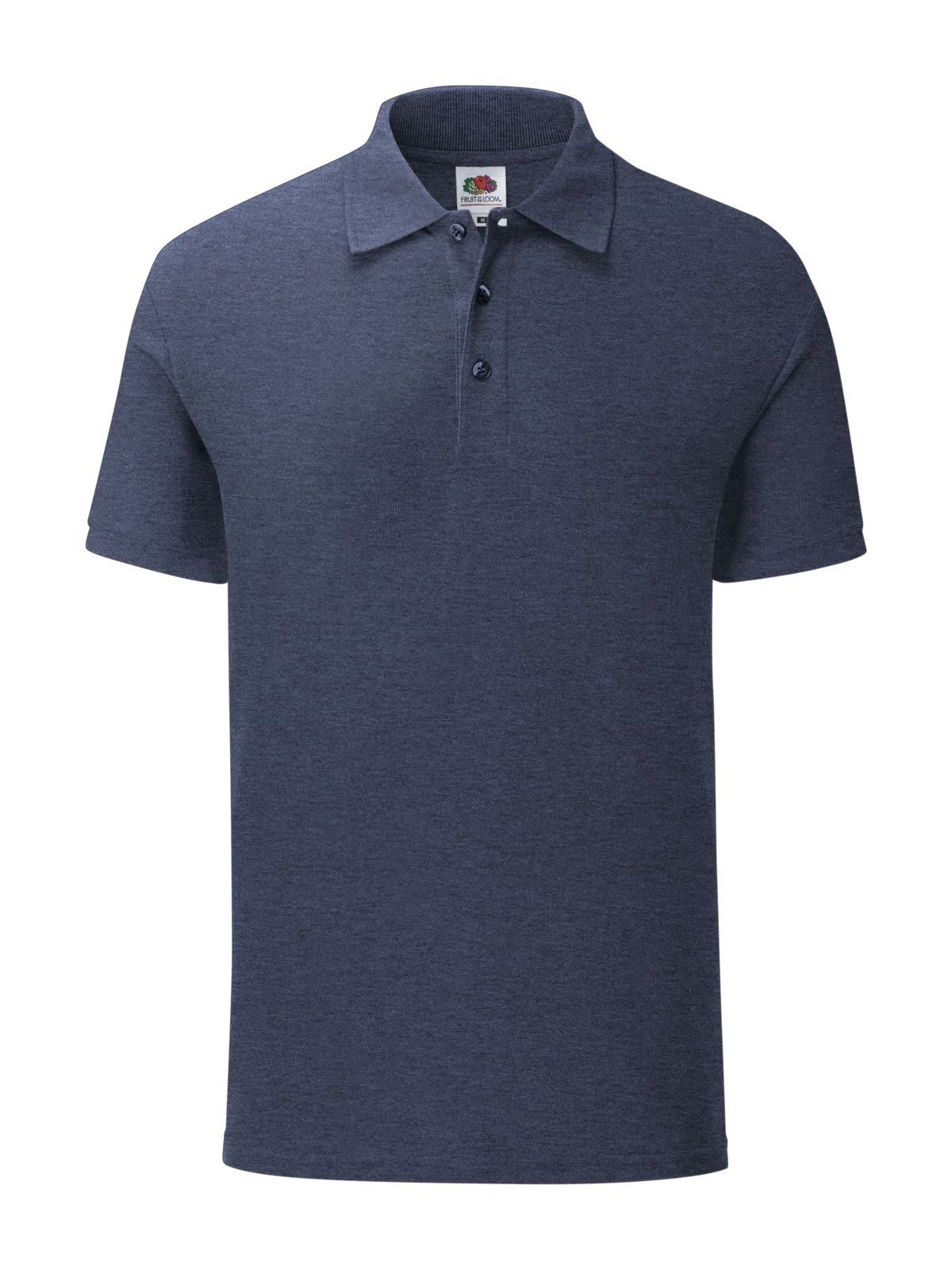 Iconic Polo Poloshirt – Fruit of the Loom – Farbe vintage heather navy – individuell veredelbar