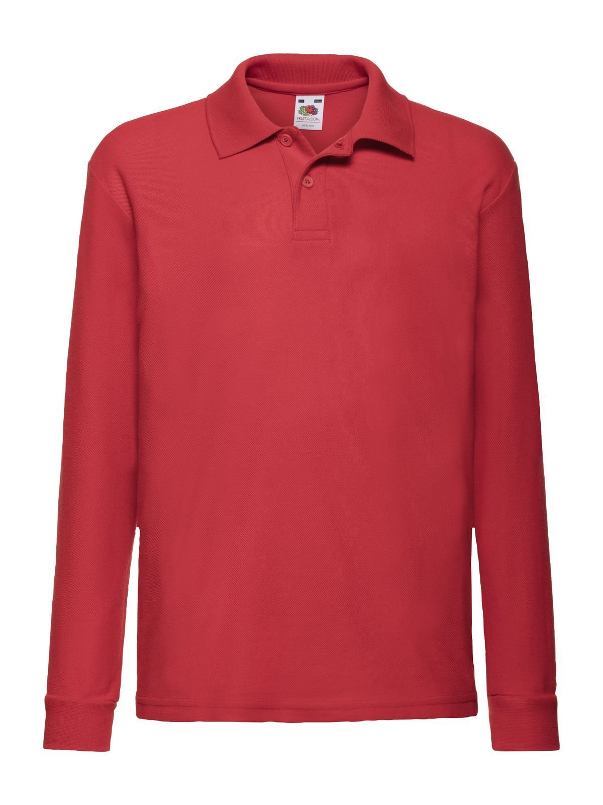 65/35 Long Sleeve Polo Kinder Poloshirt – Fruit of the Loom – Farbe Rot – individuell veredelbar