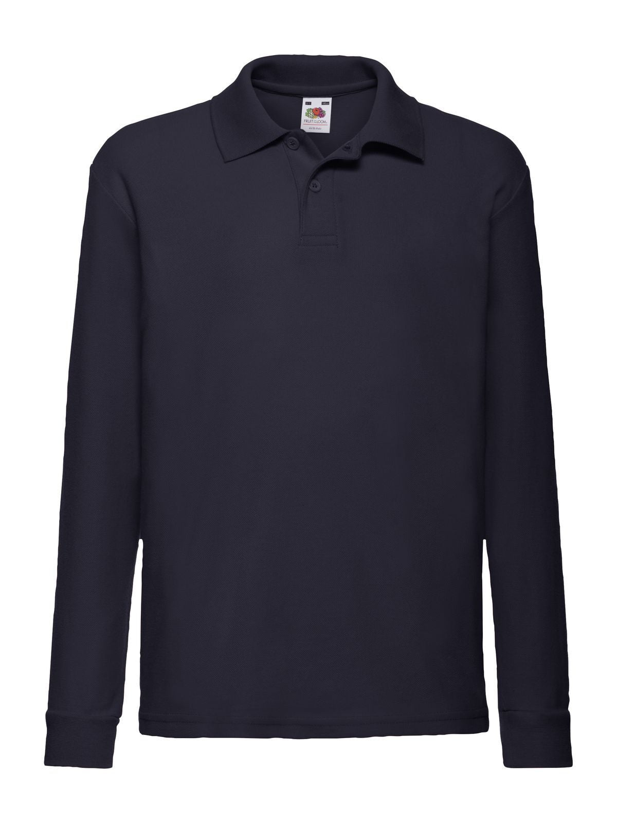 65/35 Long Sleeve Polo Kinder Poloshirt – Fruit of the Loom – Farbe deep navy – individuell veredelbar