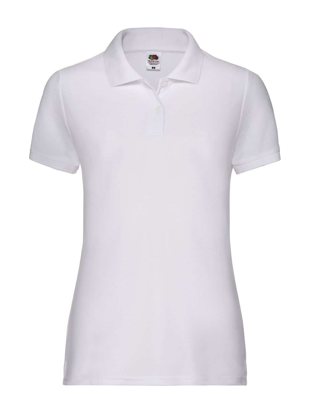 65/35 Polo Damen Poloshirt – Fruit of the Loom – Farbe Weiß – individuell veredelbar
