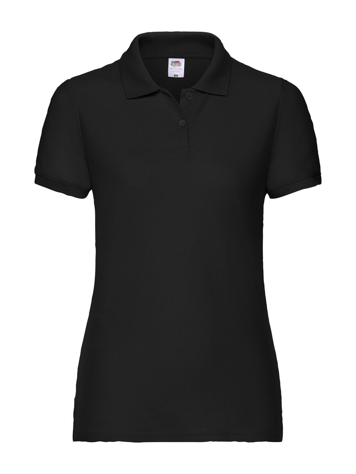 65/35 Polo Damen Poloshirt – Fruit of the Loom – Farbe Schwarz – individuell veredelbar