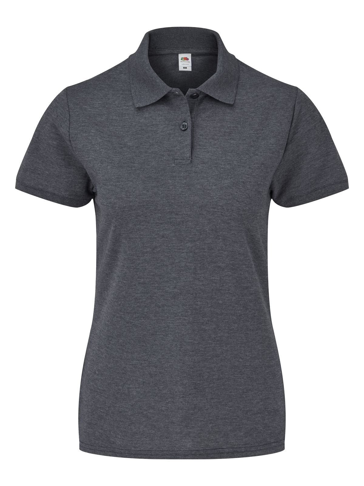 65/35 Polo Damen Poloshirt – Fruit of the Loom – Farbe grigio melange scuro – individuell veredelbar