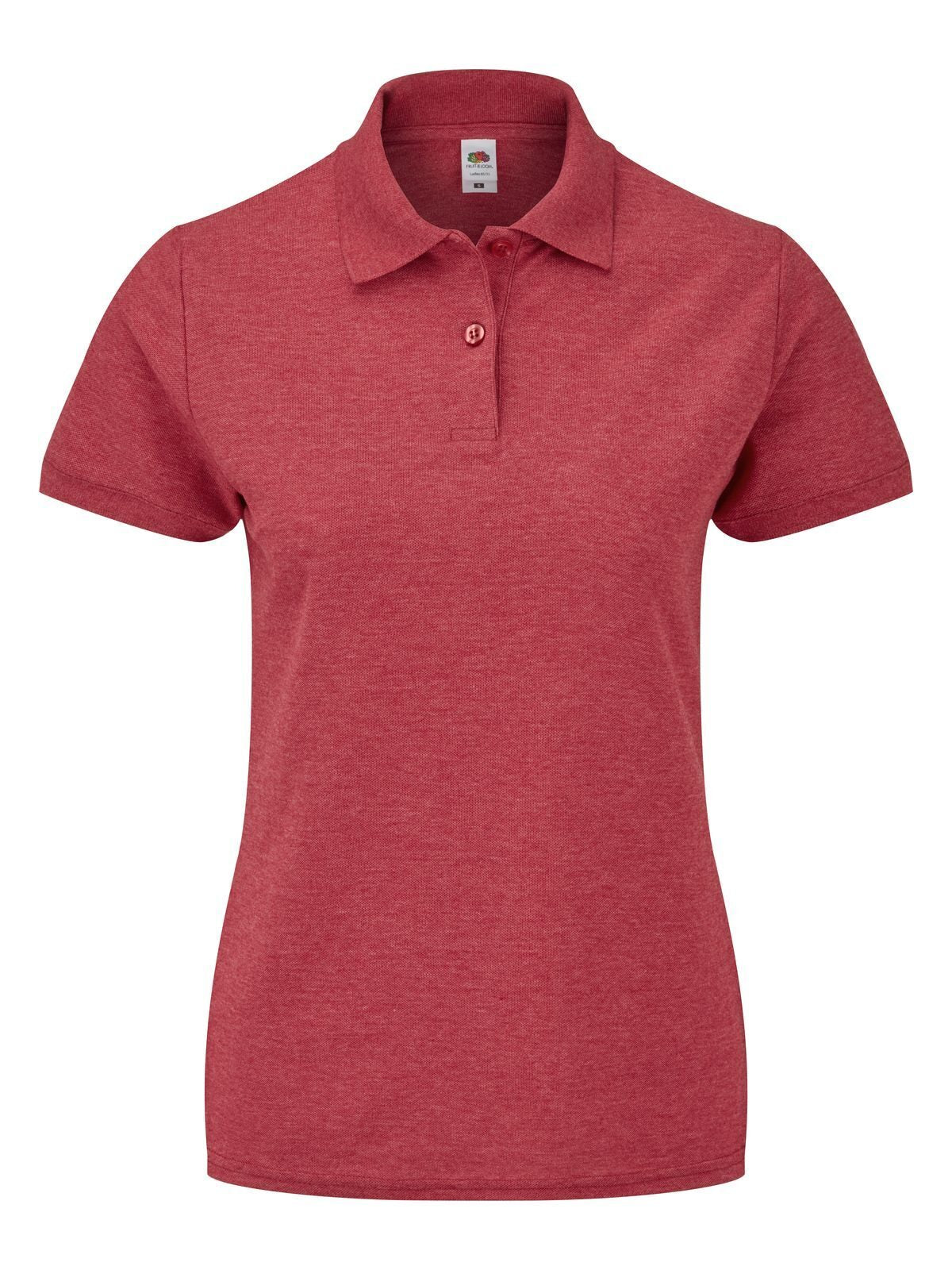 65/35 Polo Damen Poloshirt – Fruit of the Loom – Farbe vintage heather red – individuell veredelbar