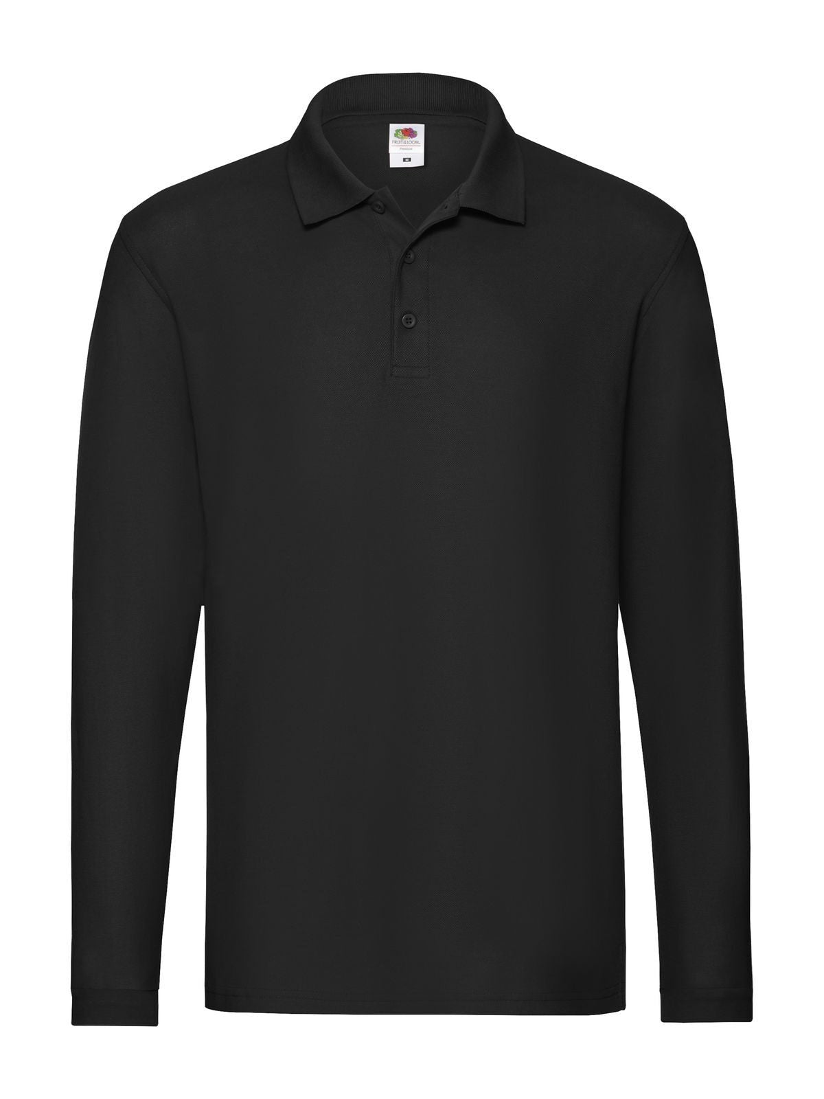 Premium Long Sleeve Polo Poloshirt – Fruit of the Loom – Farbe Schwarz – individuell veredelbar