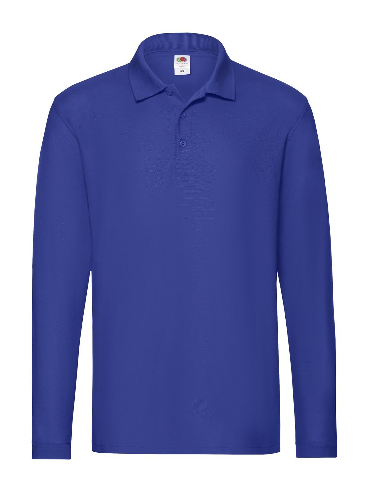 Premium Long Sleeve Polo Poloshirt – Fruit of the Loom – Farbe Royalblau – individuell veredelbar