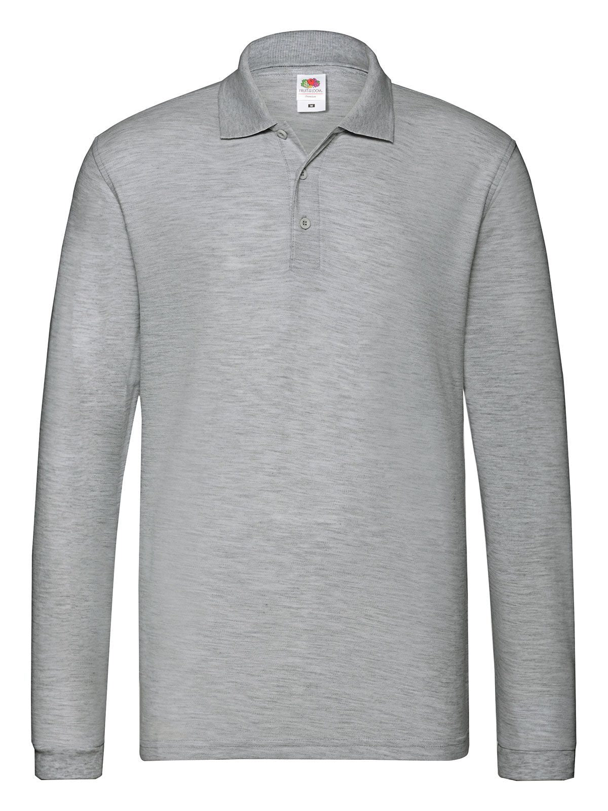 Premium Long Sleeve Polo Poloshirt – Fruit of the Loom – Farbe athletic heather – individuell veredelbar