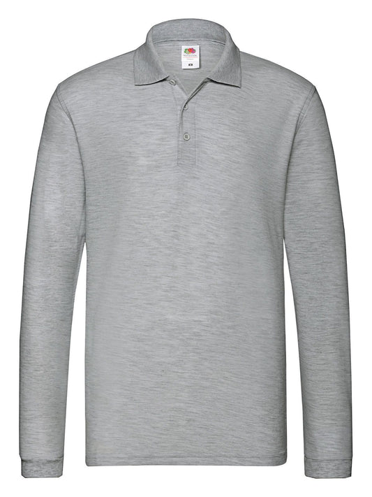 Premium Long Sleeve Polo Poloshirt – Fruit of the Loom – Farbe athletic heather – individuell veredelbar