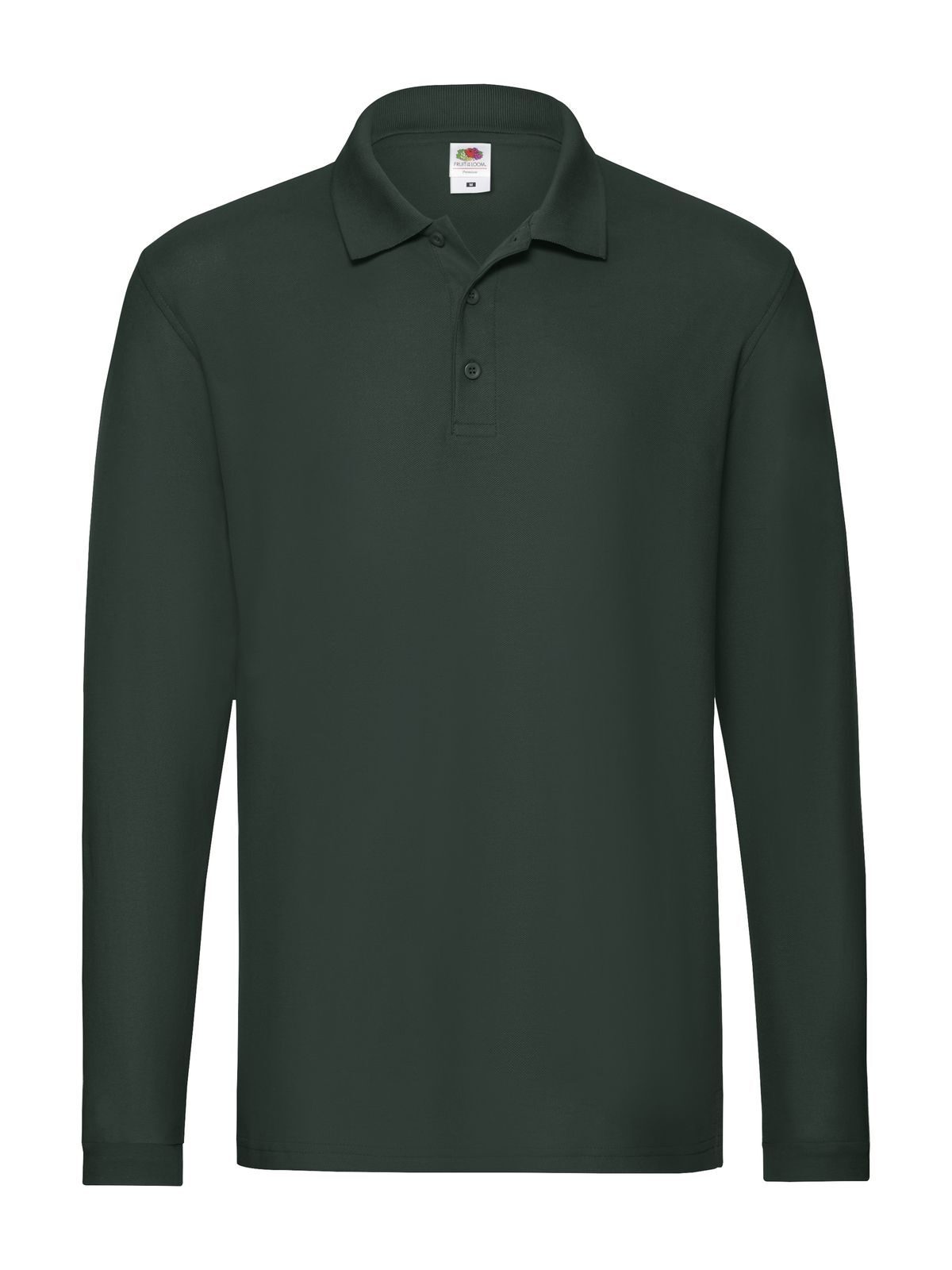 Premium Long Sleeve Polo Poloshirt – Fruit of the Loom – Farbe Waldgrün – individuell veredelbar