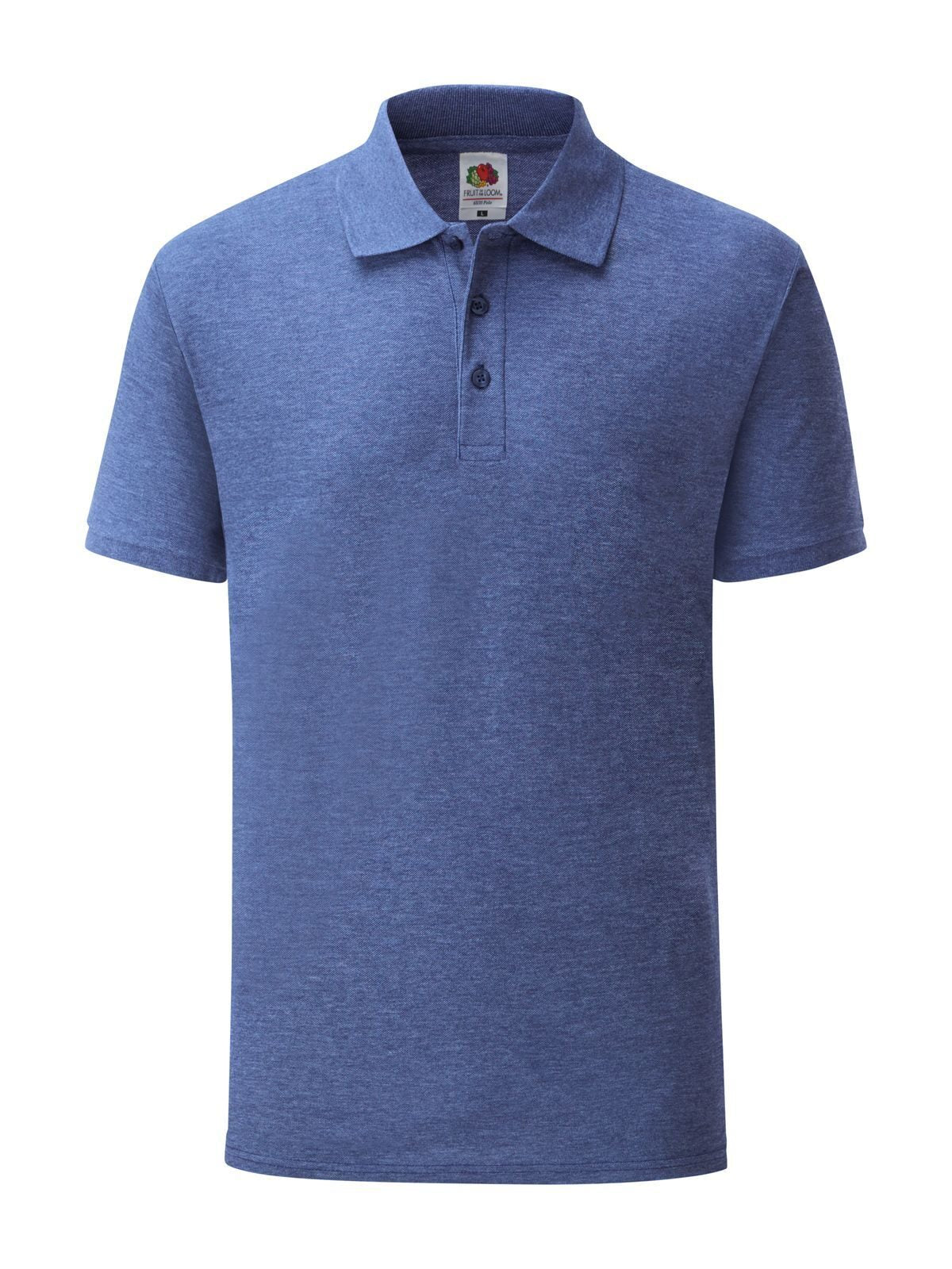 65/35 Polo Poloshirt – Fruit of the Loom – Farbe retro heather royal – individuell veredelbar