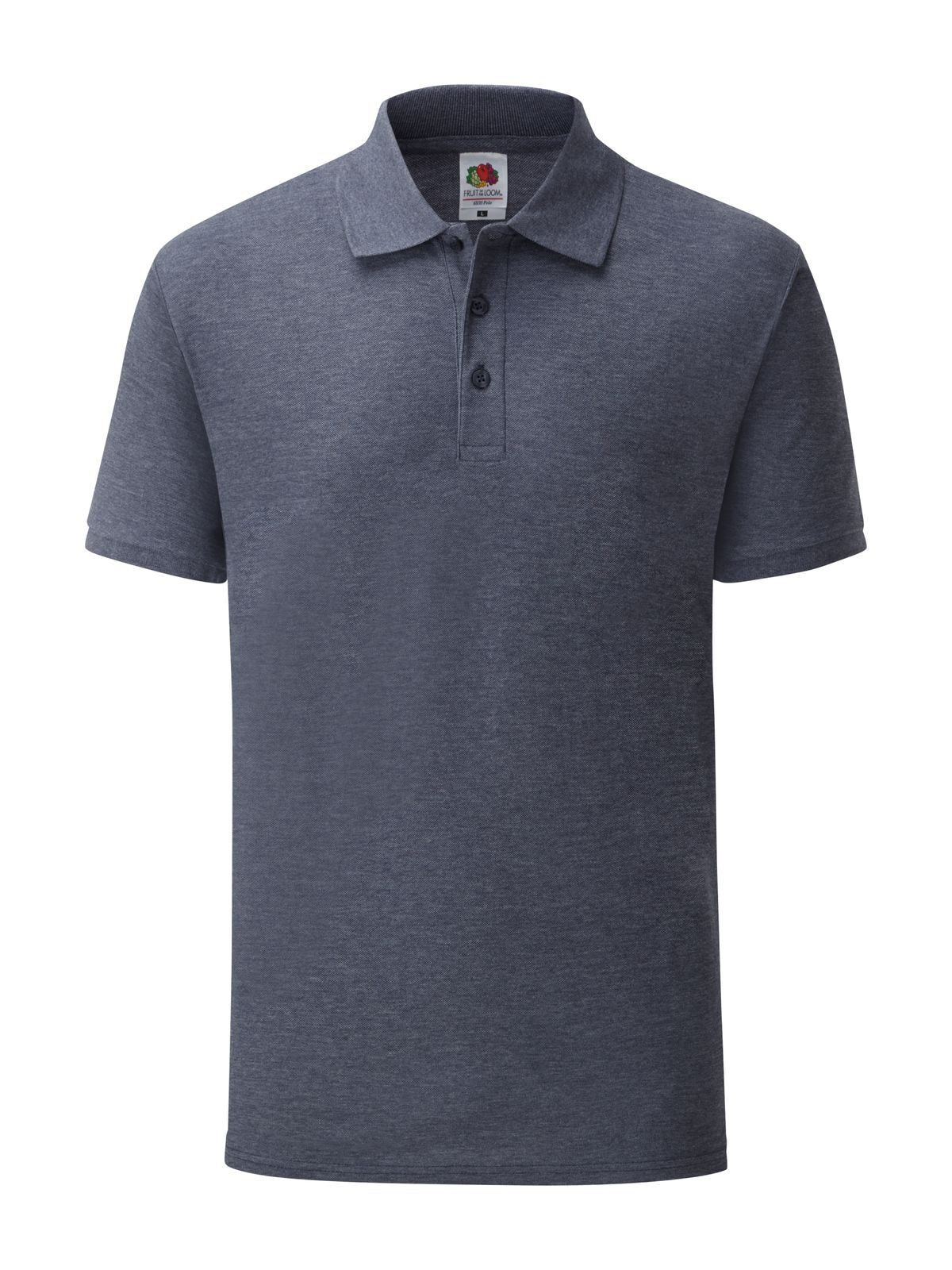 65/35 Polo Poloshirt – Fruit of the Loom – Farbe vintage heather navy – individuell veredelbar