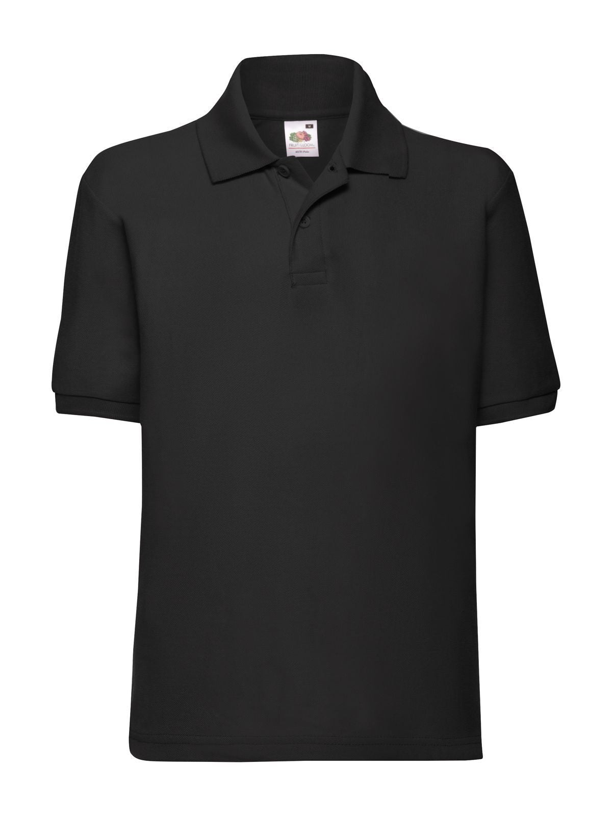 65/35 Polo Kinder Poloshirt – Fruit of the Loom – Farbe Schwarz – individuell veredelbar