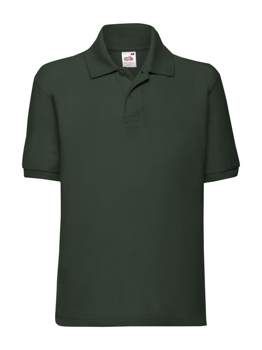 65/35 Polo Kinder Poloshirt – Fruit of the Loom – Farbe bottle green – individuell veredelbar