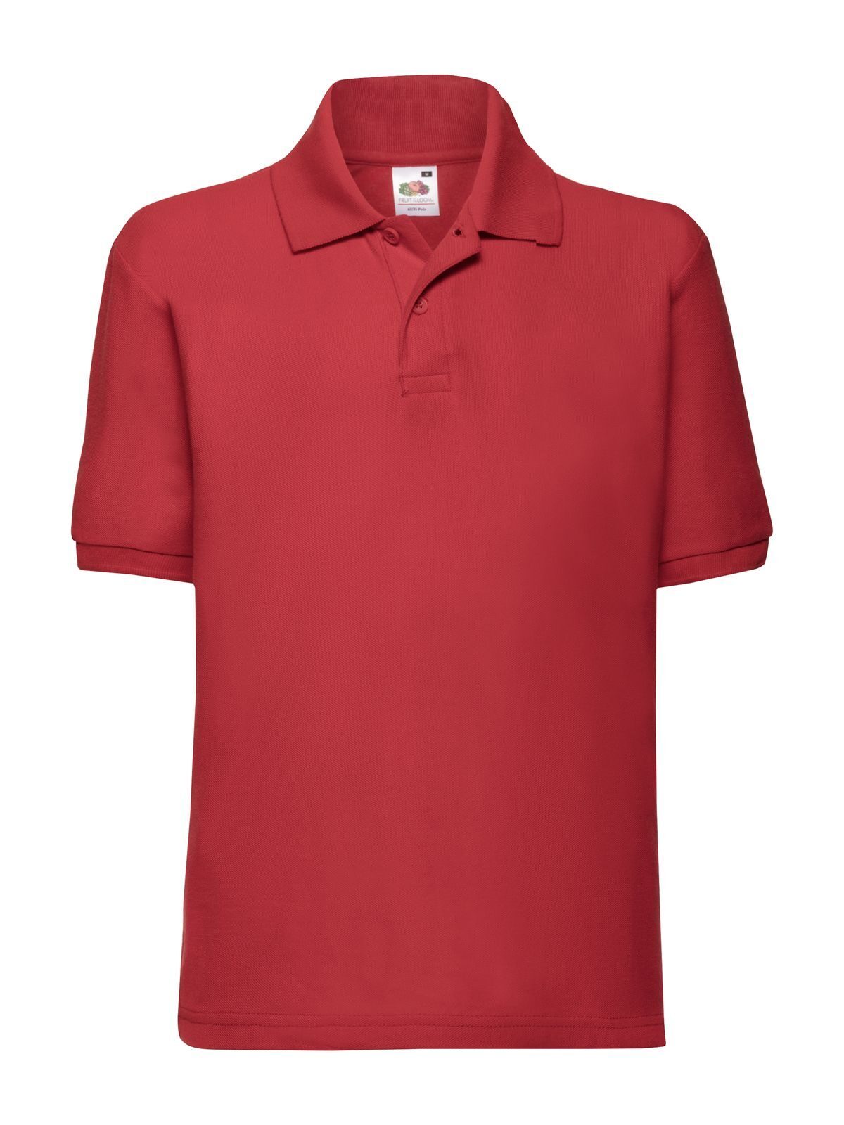 65/35 Polo Kinder Poloshirt – Fruit of the Loom – Farbe Rot – individuell veredelbar