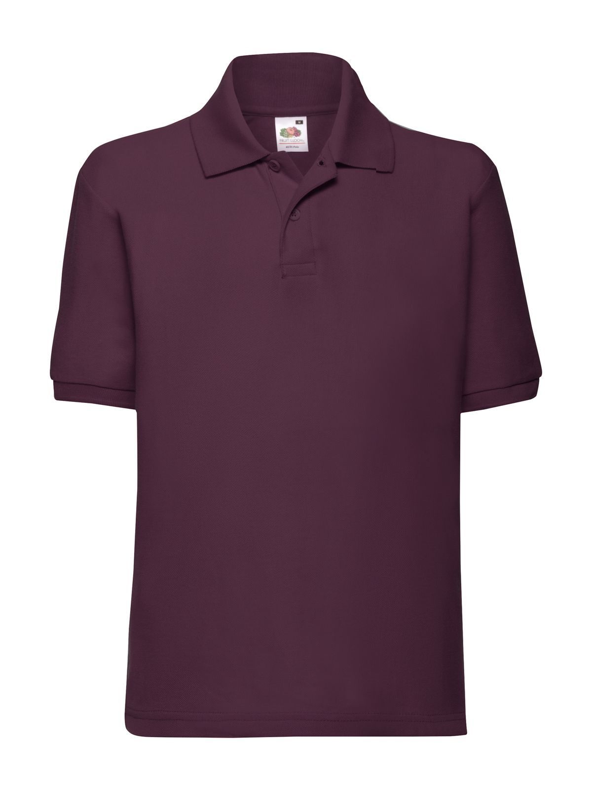 65/35 Polo Kinder Poloshirt – Fruit of the Loom – Farbe Burgundy – individuell veredelbar