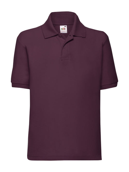 65/35 Polo Kinder Poloshirt – Fruit of the Loom – Farbe Burgundy – individuell veredelbar