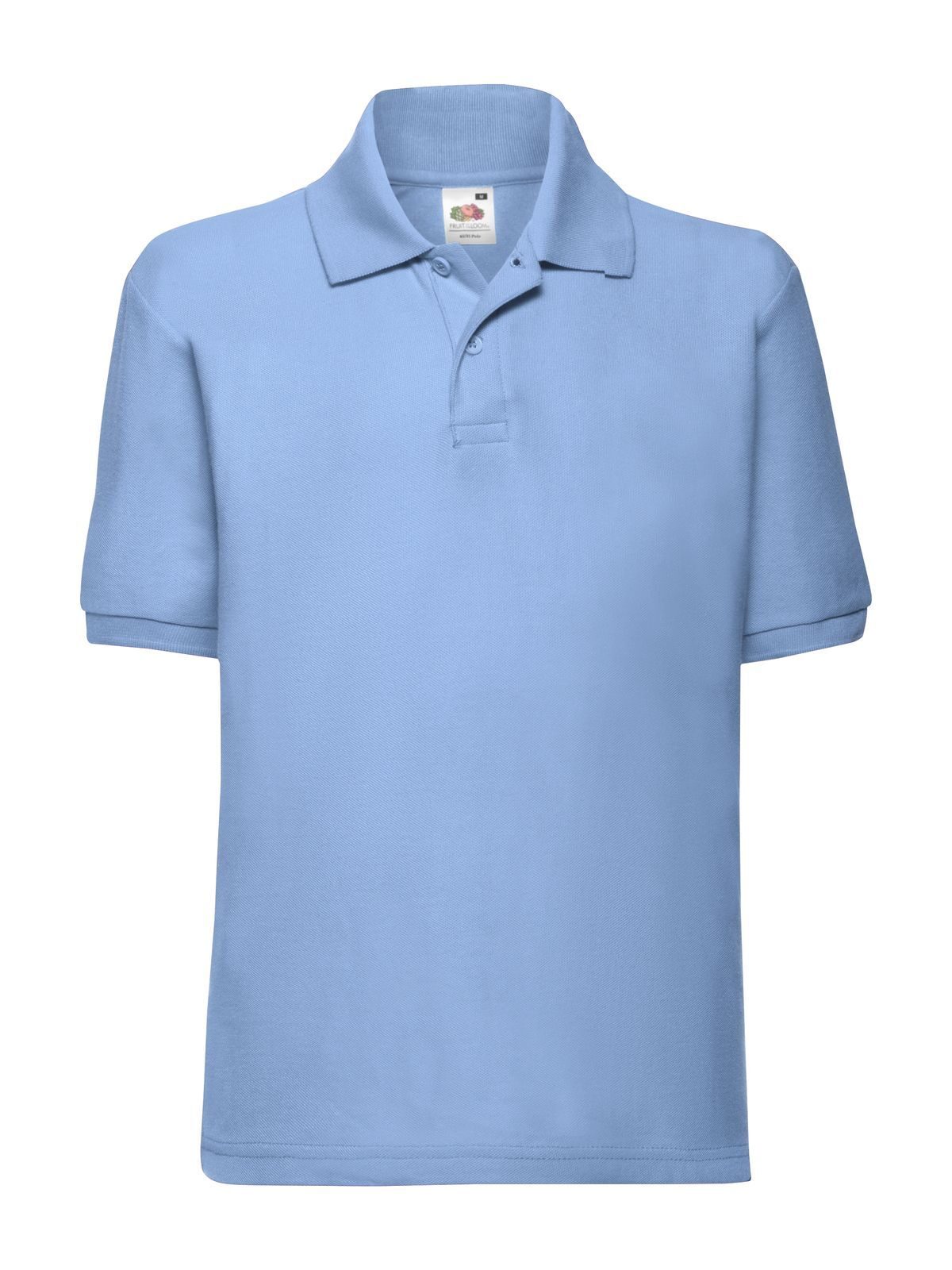 65/35 Polo Kinder Poloshirt – Fruit of the Loom – Farbe Hellblau – individuell veredelbar