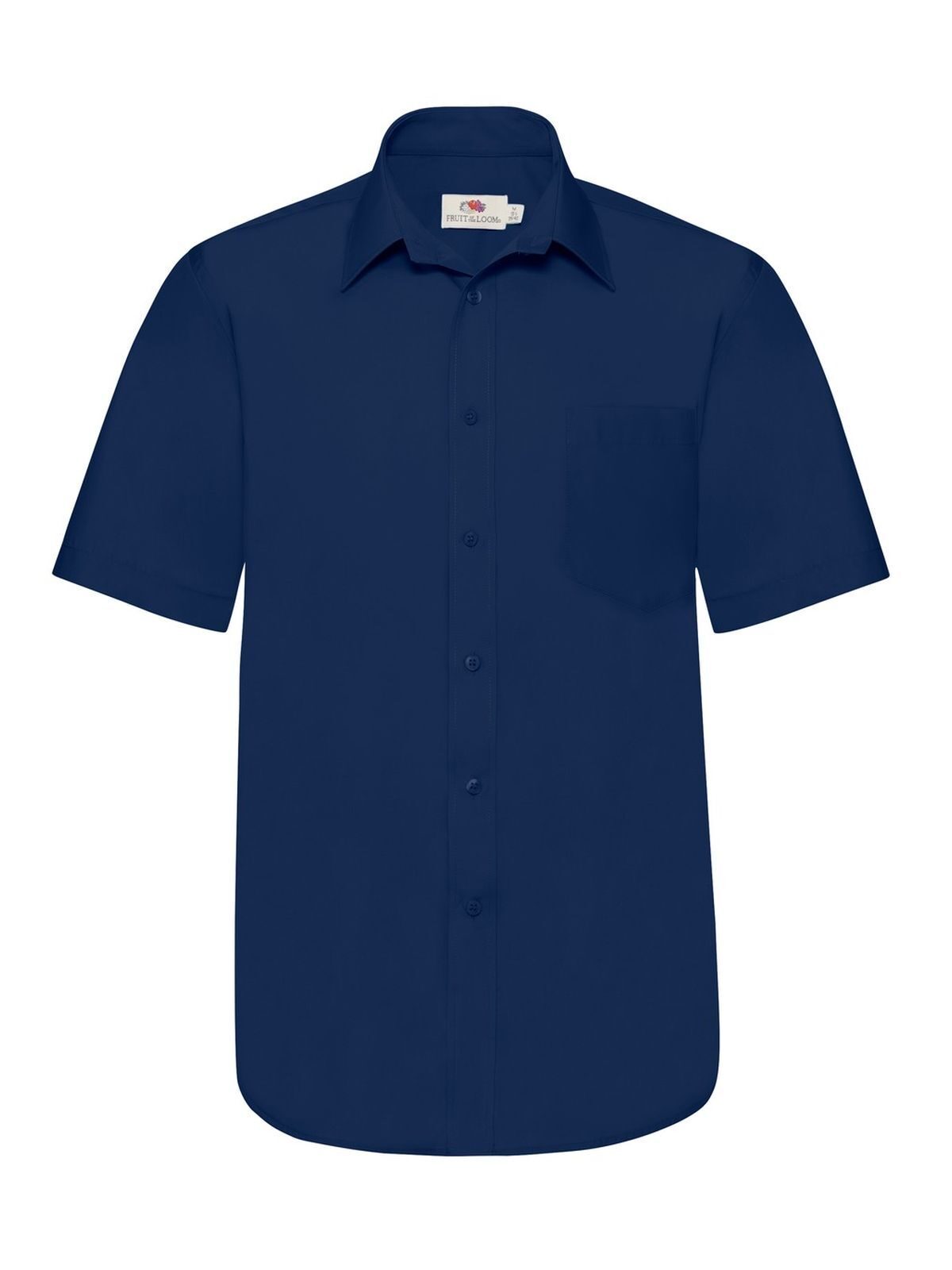 Poplin Shirt Short Sleeve Hemd / Bluse – Fruit of the Loom – Farbe Navy – individuell veredelbar