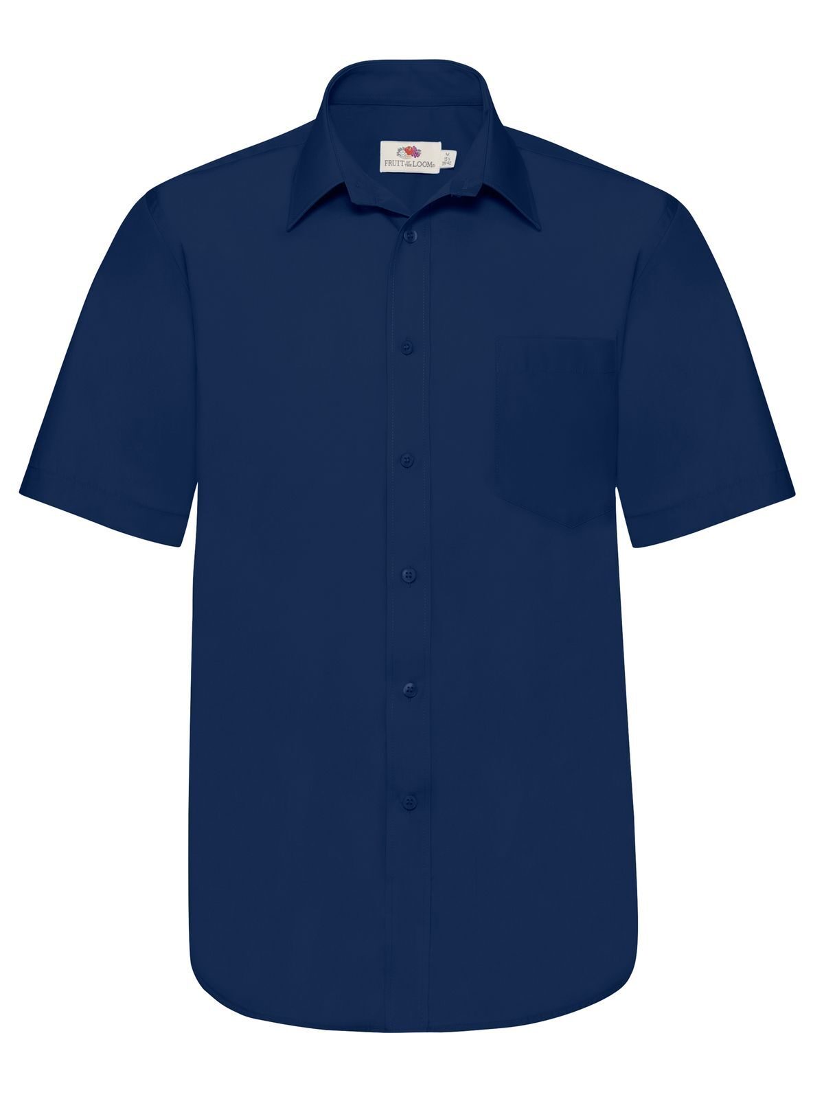 Poplin Shirt Long Sleeve Hemd / Bluse – Fruit of the Loom – Farbe Navy – individuell veredelbar