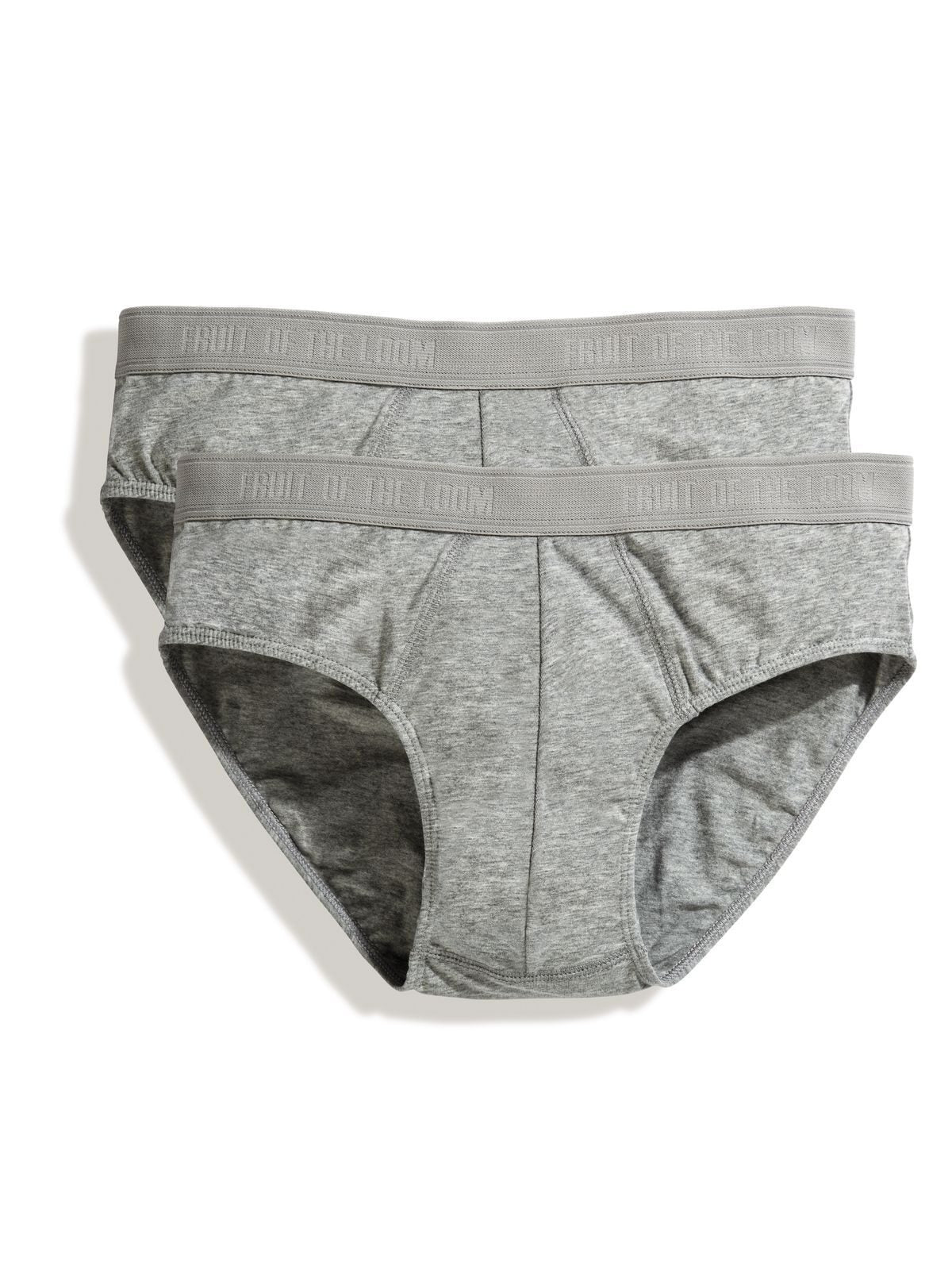 Classic Sport Brief 2 Pack Herren Unterwäsche / Socken – Fruit of the Loom – Farbe light grey marl – individuell veredelbar