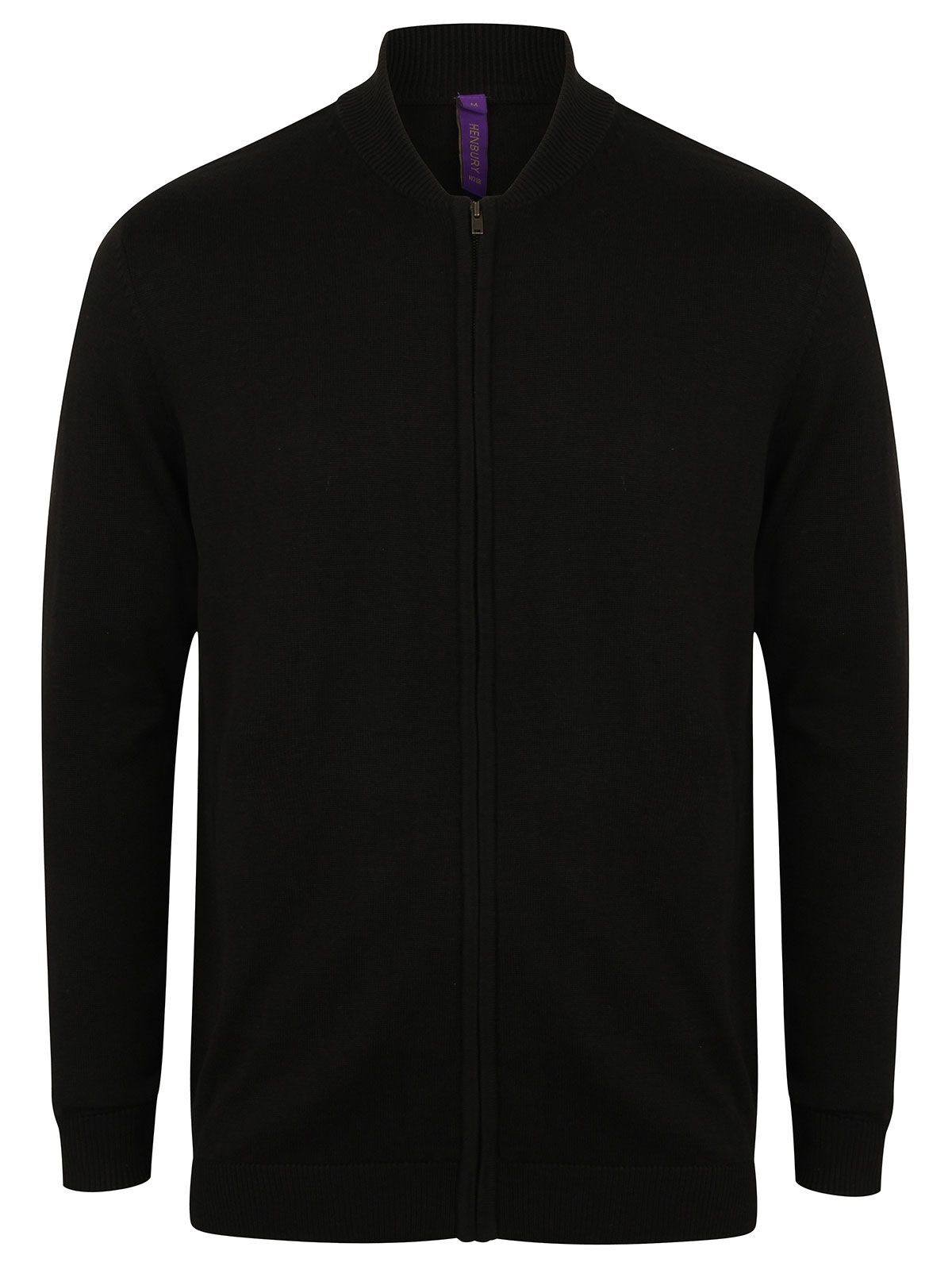 Zip Through Cardigan Unisex Strick / Weste – Henbury – Farbe Schwarz – individuell veredelbar