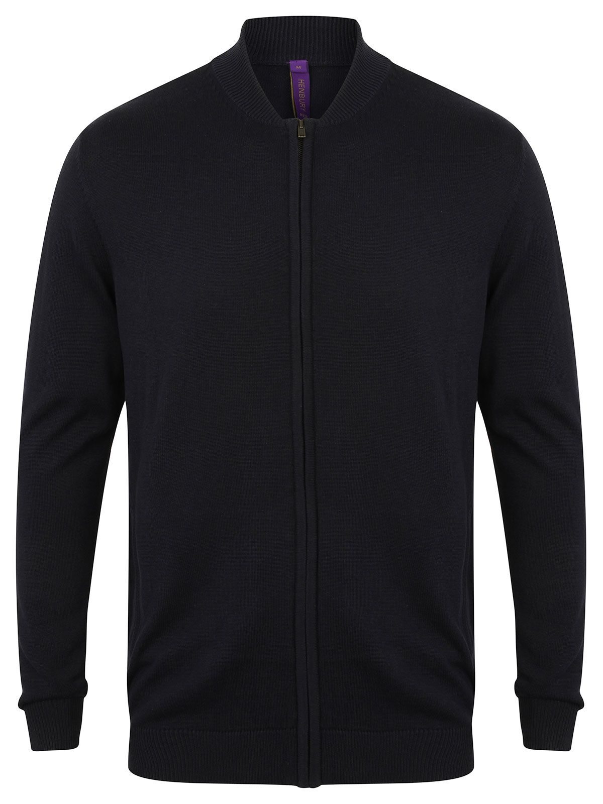 Zip Through Cardigan Unisex Strick / Weste – Henbury – Farbe Navy – individuell veredelbar