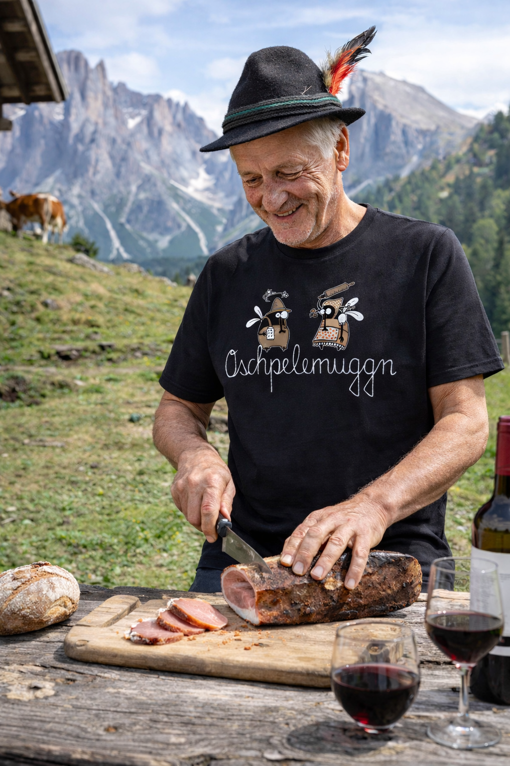 Jochen Gasser Herren T-Shirt – Oschpelemuggn Design