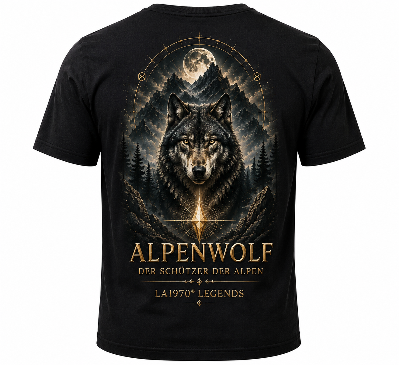 LA1970® Legends Herren T-Shirt – ALPENWOLF | Der Schützer der Alpen