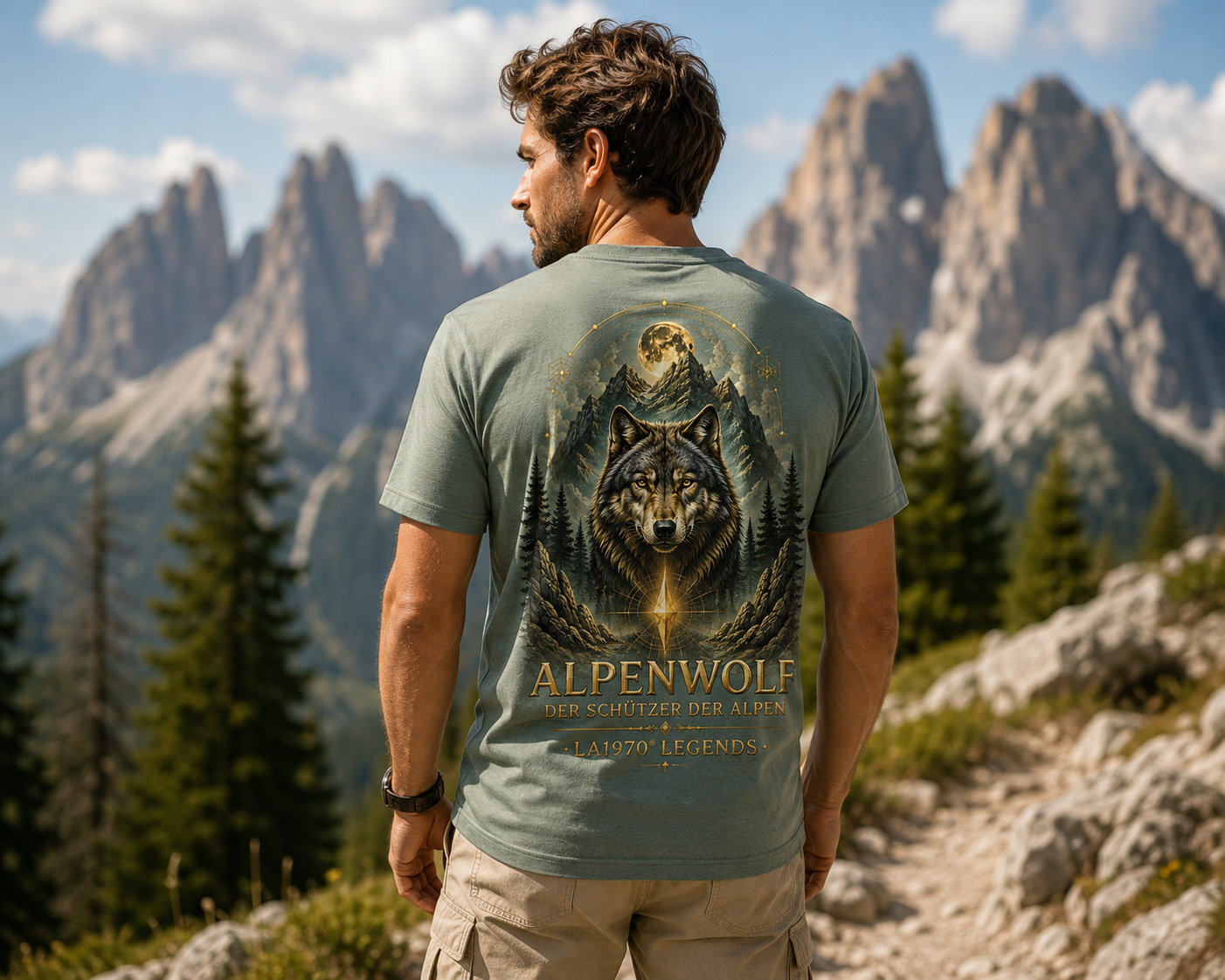 LA1970® Legends Herren T-Shirt – ALPENWOLF | Der Schützer der Alpen