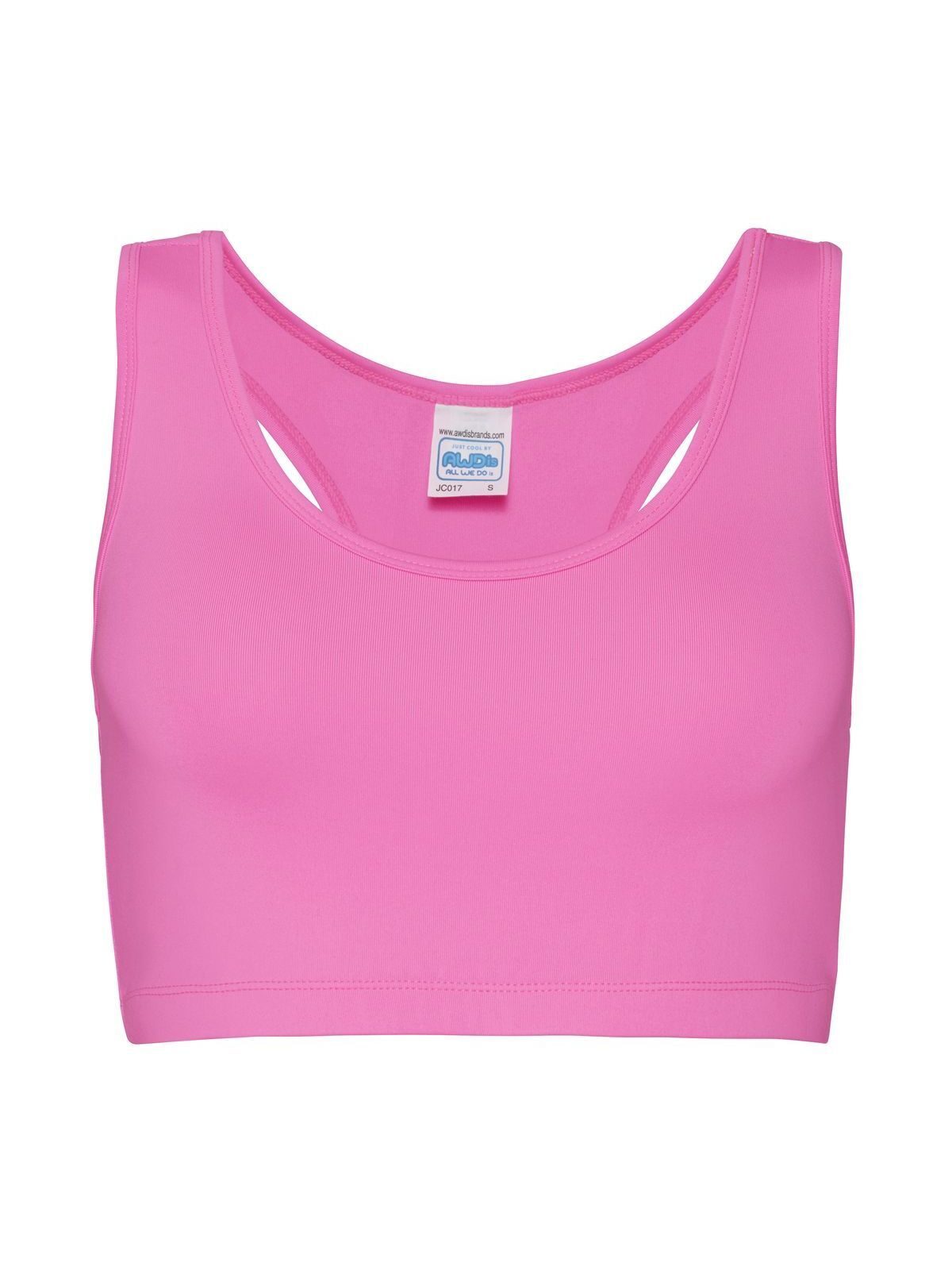 Girlie Cool Sports Crop Top T-Shirt – Just Cool by AWDis – Farbe electric pink – individuell veredelbar