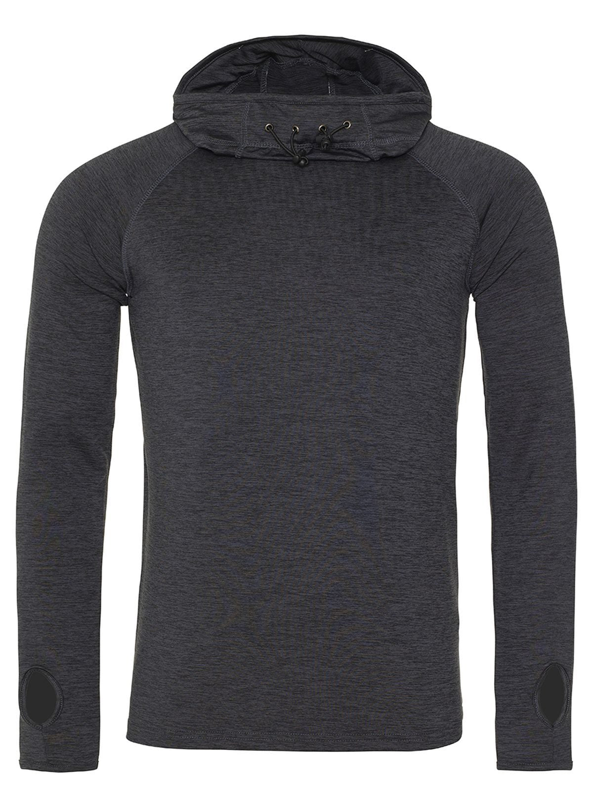 Cool Cowl Neck Top Herren Sweatshirt / Hoodie – Just Cool by AWDis – Farbe black slate melange – individuell veredelbar