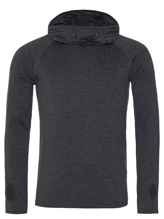 Cool Cowl Neck Top Herren Sweatshirt / Hoodie – Just Cool by AWDis – Farbe black slate melange – individuell veredelbar