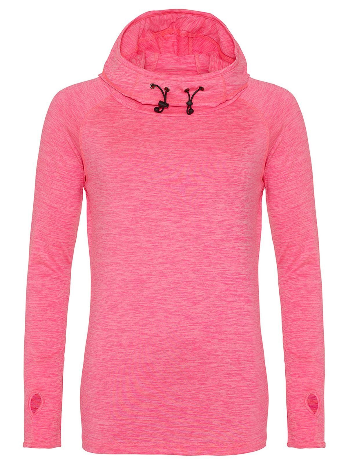Girlie Cool Cowl Neck Top Damen Sweatshirt / Hoodie – Just Cool by AWDis – Farbe electric pink melange – individuell veredelbar