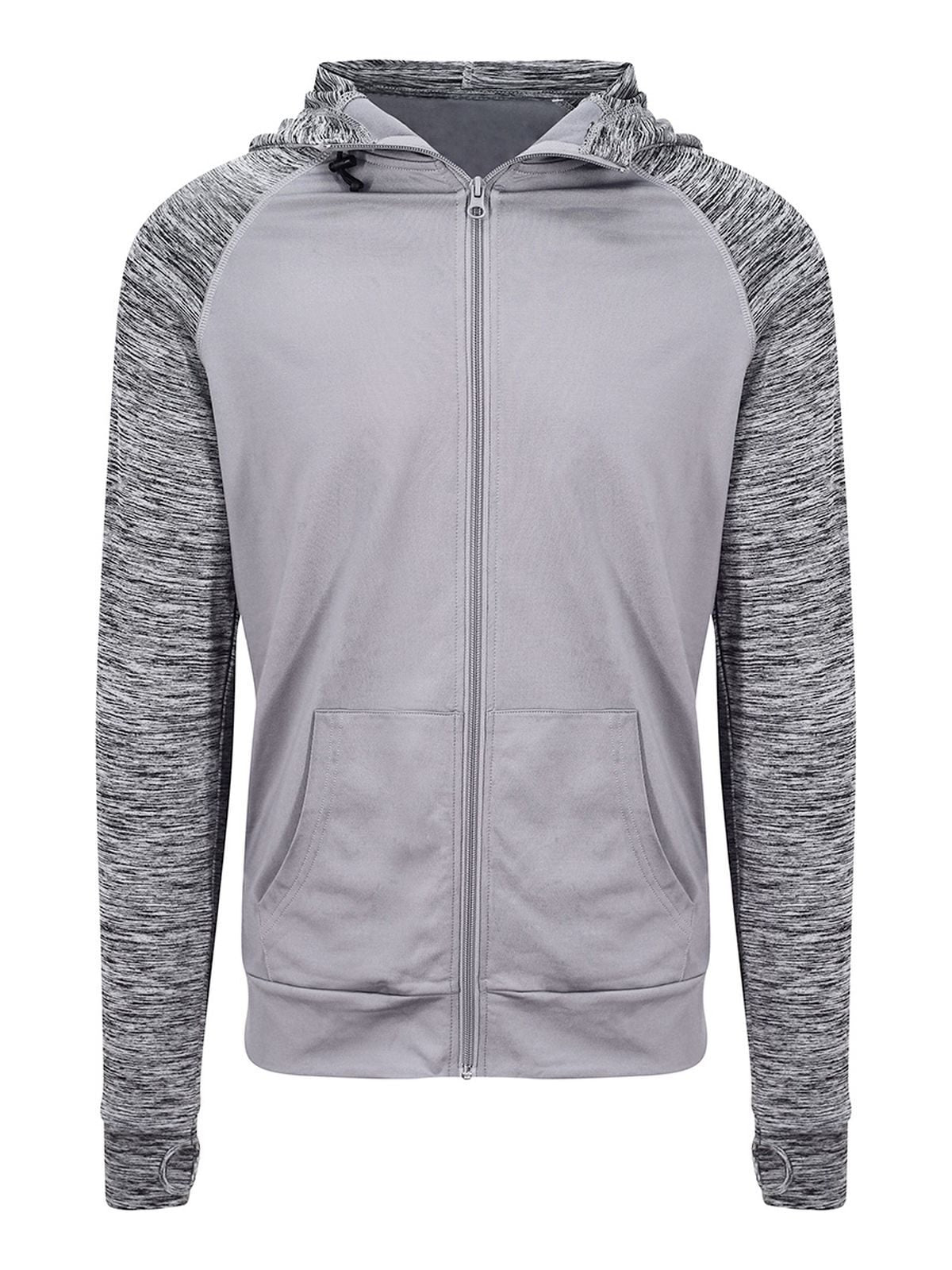 Cool Contrast Zoodie Herren Sweatshirt / Hoodie – Just Cool by AWDis – Farbe grey/grey melange – individuell veredelbar