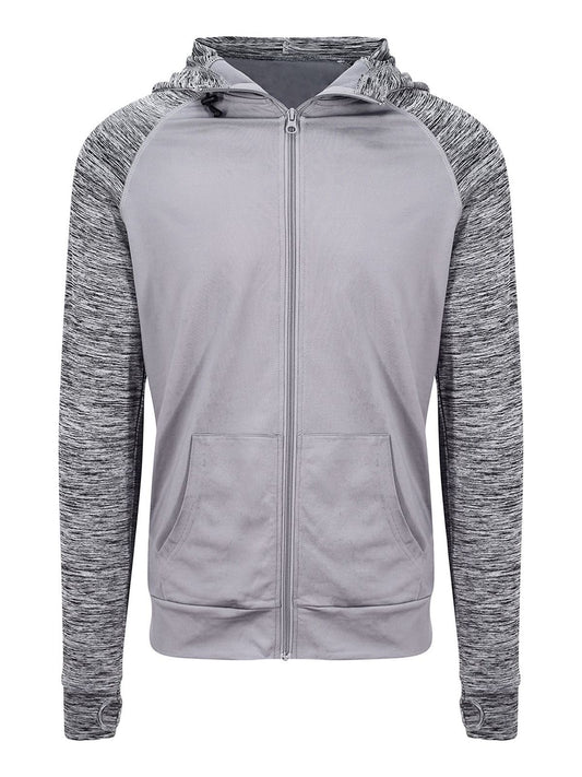 Cool Contrast Zoodie Herren Sweatshirt / Hoodie – Just Cool by AWDis – Farbe grey/grey melange – individuell veredelbar