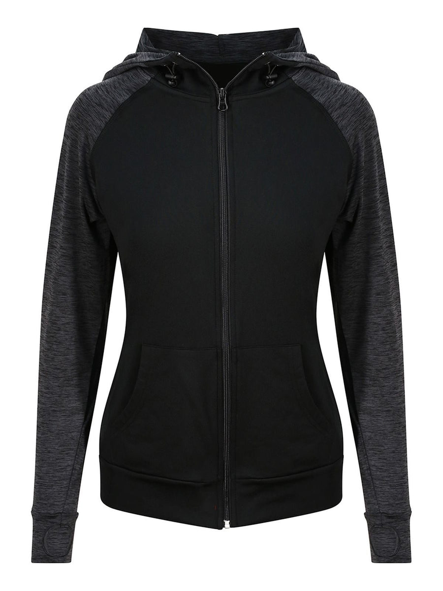 Felpa da donna con cappuccio e cerniera Girlie Cool Contrast – Just Cool by AWDis