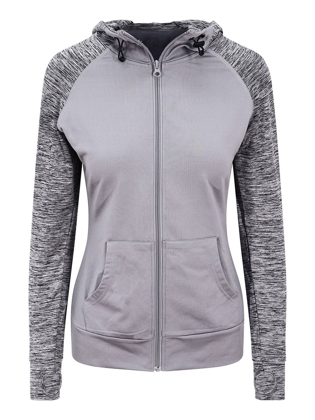 Girlie Cool Contrast Zoodie Damen Sweatshirt / Hoodie – Just Cool by AWDis – Farbe grey/grey melange – individuell veredelbar