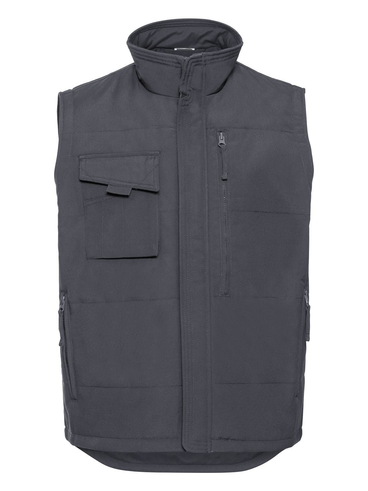 Adults' Heavy Duty Gilet Herren Jacke – Russell – Farbe convoy grey – individuell veredelbar