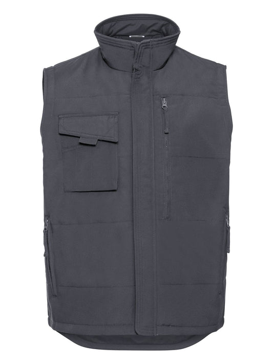 Adults' Heavy Duty Gilet Herren Jacke – Russell – Farbe convoy grey – individuell veredelbar